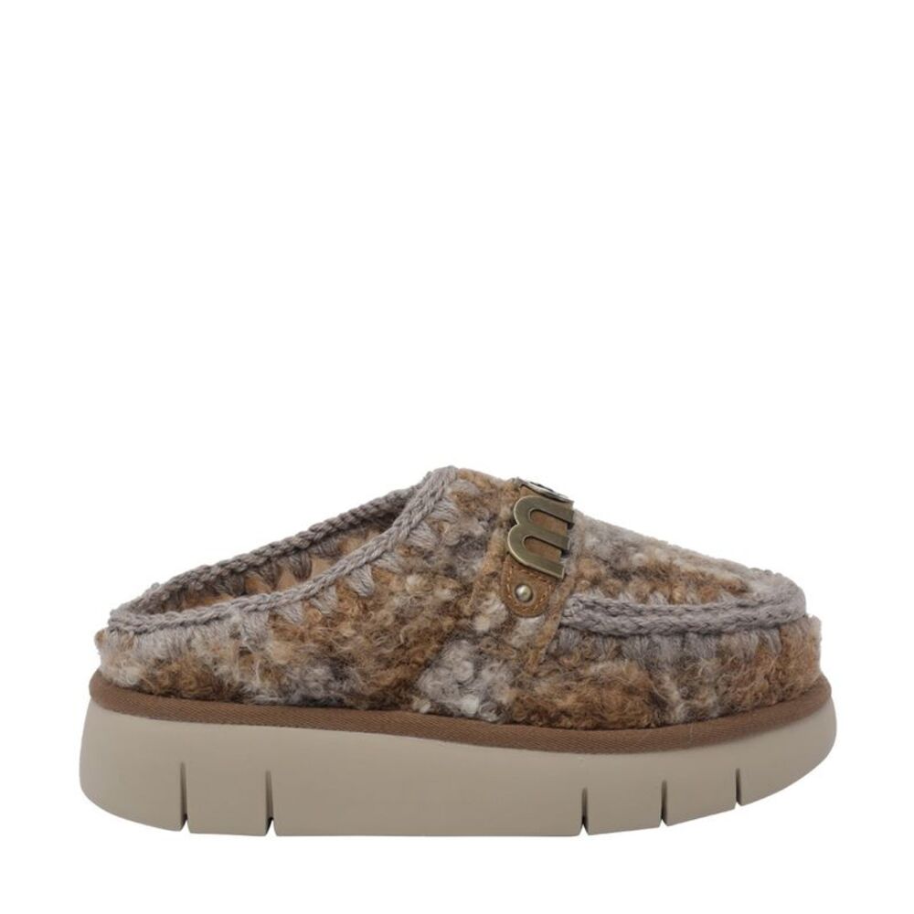 Mou Women Bounce Clog Plaid Teddy